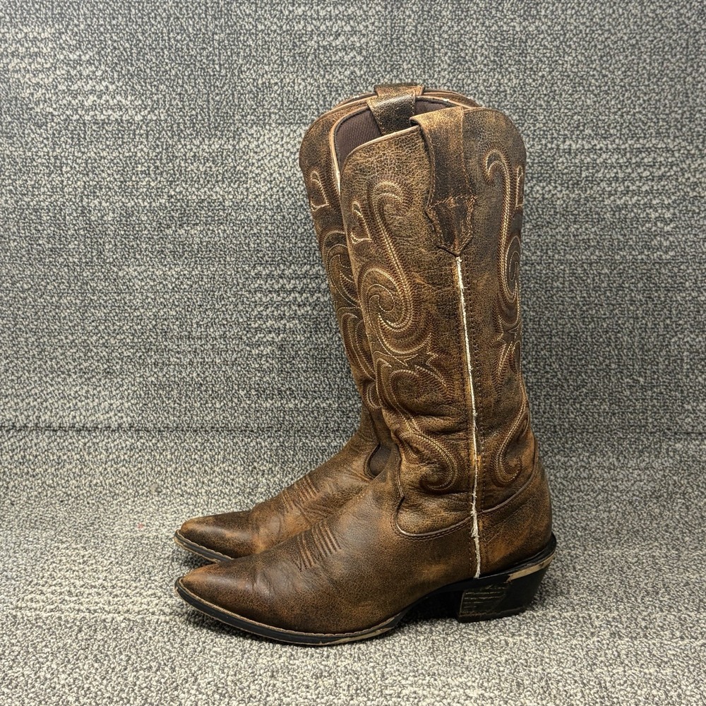 Durango Crush Jealousy RD3593 Womens 6.5M Brown Leather 13" Western Cowboy Boots